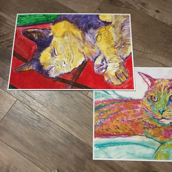 Sheffield Home Large Black Picture Frame with Mounting + 3 Cat Prints - Picture 10 of 15